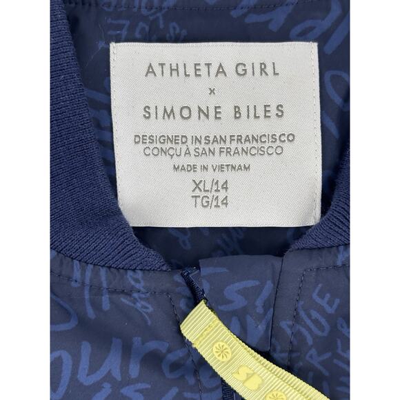 NEW Athleta Girl Simone Biles Convertible Jacket XL (14) Navy Blue NWT $99 MSRP - Picture 14 of 16